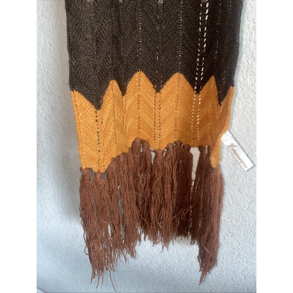 Cable Knit Fisherman Long Fall Scarf 18 Collection Eighteen Fringe Colorblock - Picture 2 of 7